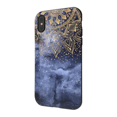 strongfit designers case for apple iphone x and xs - whimsical gold mandala confetti