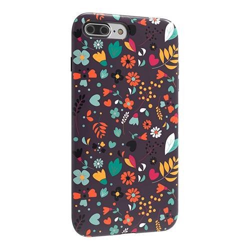 strongfit designers case for apple iphone 7 plus and 8 plus - bohemian floral dark