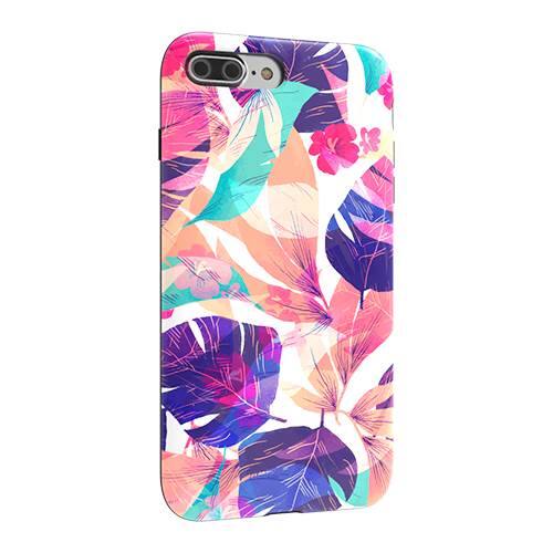 strongfit designers case for apple iphone 7 plus and 8 plus - watercolor summer flowers