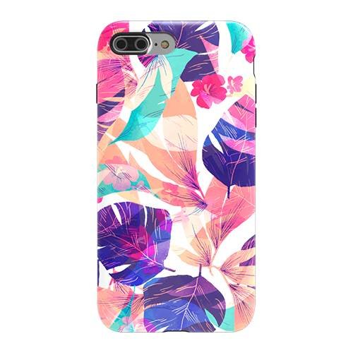 strongfit designers case for apple iphone 7 plus and 8 plus - watercolor summer flowers