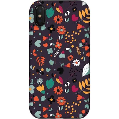strongfit designers case for apple iphone x and xs - bohemian floral dark