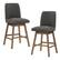 Angle. OSP Home Furnishings - Finley 30" Swivel Barstool 2-Pack - Charcoal/Med Oak.