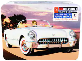 Skill 2 Model Kit 1953 Chevrolet Corvette "USPS" United States Postal Service Themed Collectible Tin 1/25 Scale by AMT