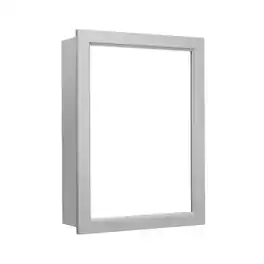 WELLFOR - Wall-Mounted Mirrored Medicine Cabinet with 3-Position Adjustable Shelf - Gray