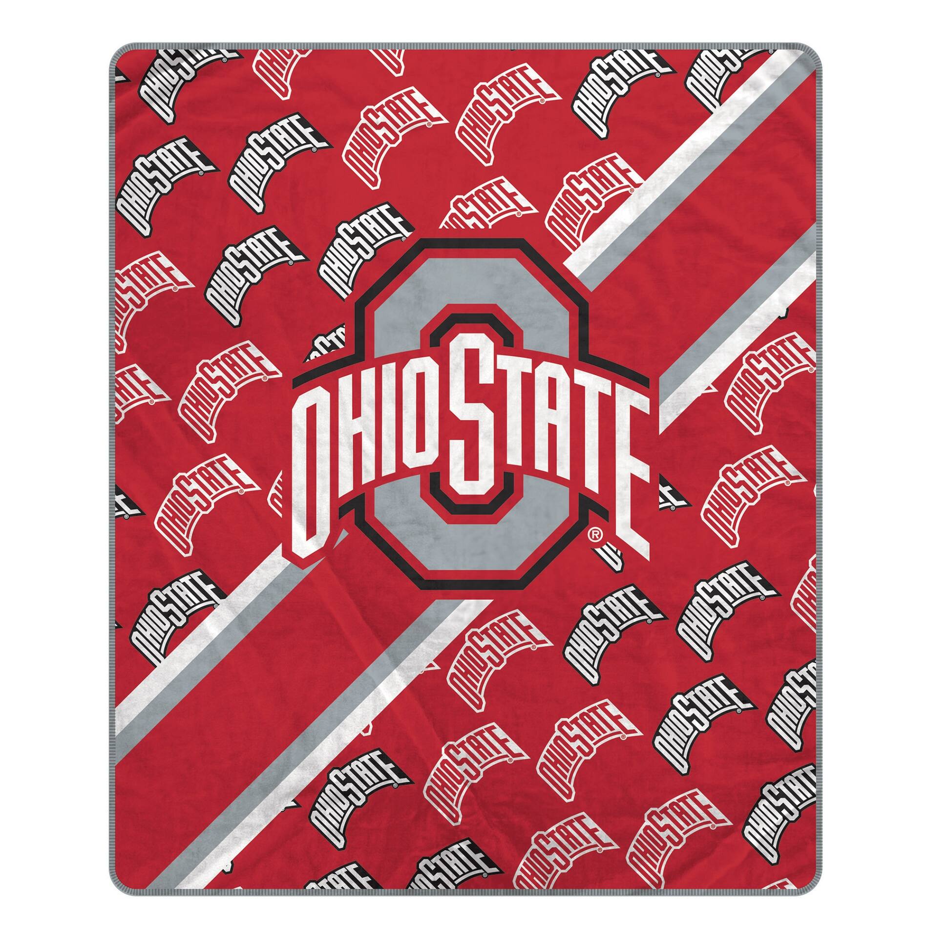 Pegasus - Ohio State Buckeyes 60" x 70" Diagonal Lined Wordmark Ultra Soft Blanket - Multicolor