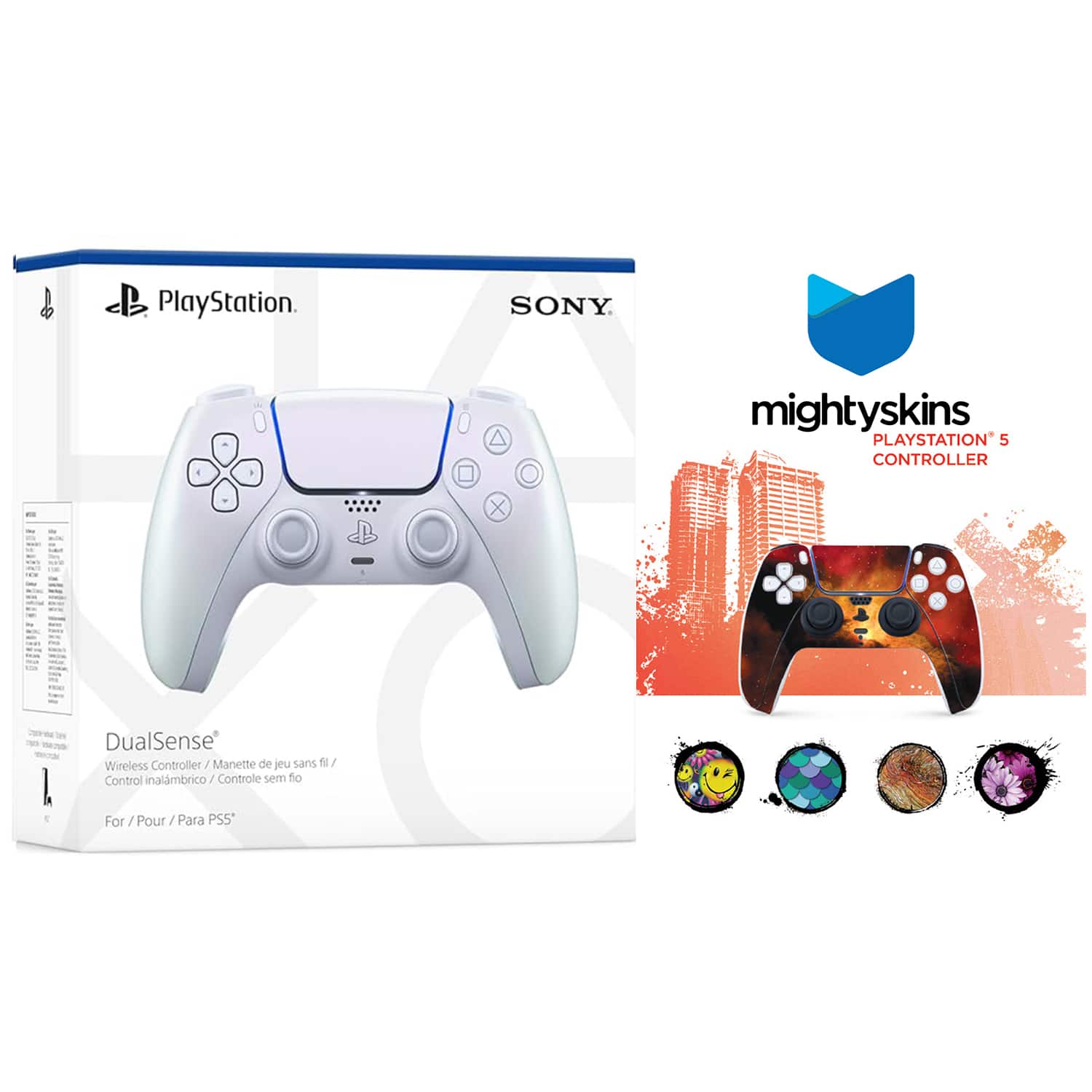 PlayStation  
SONY  

DualSense  
Wireless Controller / Manette de jeu sans fil / Control inalámbrico / Controle sem fio  
For / Pour / Para PSS5  

mightyskins  
PLAYSTATION 5 CONTROLLER