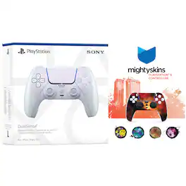Sony - PlayStation 5 DualSense Wireless Controller with MightySkins Custom Decal Skin Voucher - Chroma Pearl