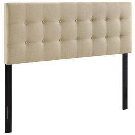 Emily Upholstered Fabric King Headboard by Modway - Brown