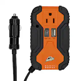 Armor All - 120W Premium Power Inverter with 2 USB Ports, USB and USB -C - Black