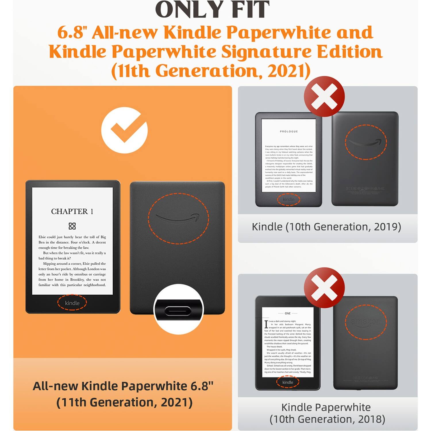 Alt View 13. SaharaCase - Indy Series Hand Strap Case for Amazon Kindle Paperwhite (11th Gen, 2021-2022) - Black.