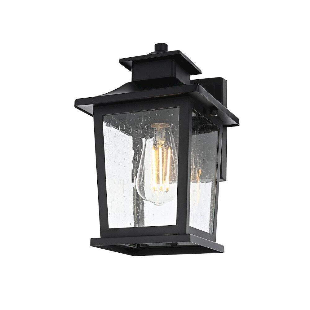 Left. Elegant Lighting - Redner 7 inch Outdoor Pendant in Black - Black.