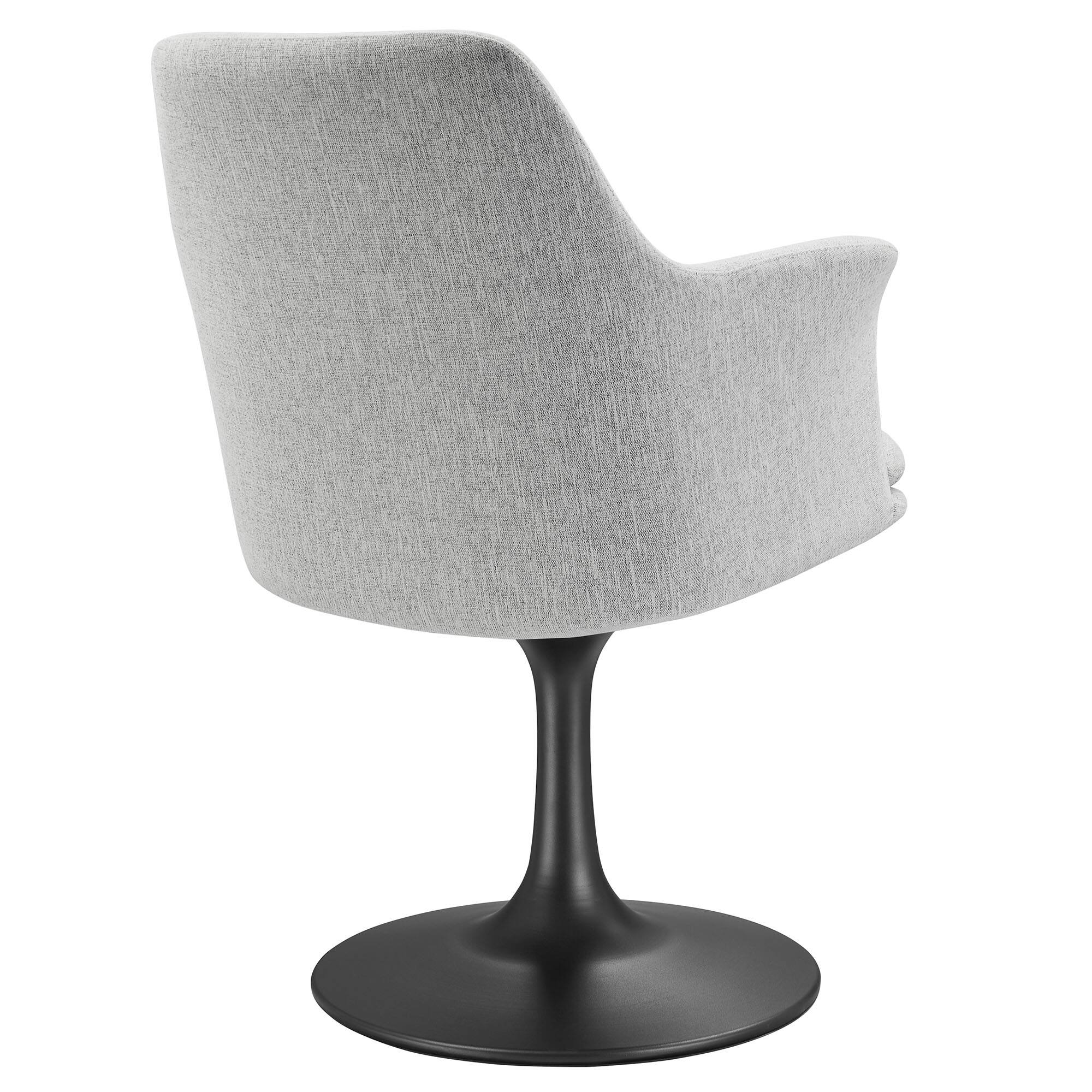 Alt View 4. Modway - Lippa Swivel Dining Armchair - Black Light Gray.