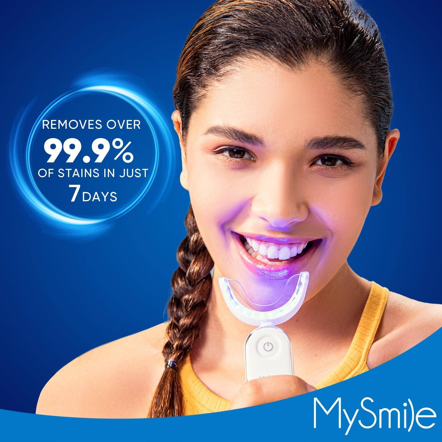 REMOVES OVER  
99.9%  
OF STAINS IN JUST  
7 DAYS  

MySmile