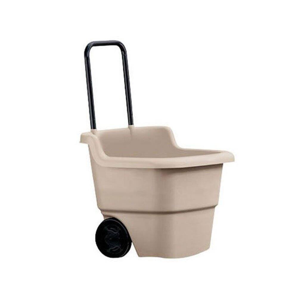 Alt View 10. Suncast - Suncast 15 Gallon Poly Multipurpose Rolling Lawn and Garden Cart, Taupe (3 Pack) - Light Taupe.