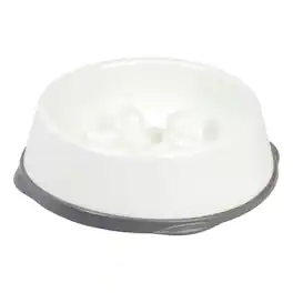 IRIS USA - 2Cup/4Cup Slow Feeder Dog Bowl for Pets - White/Gray