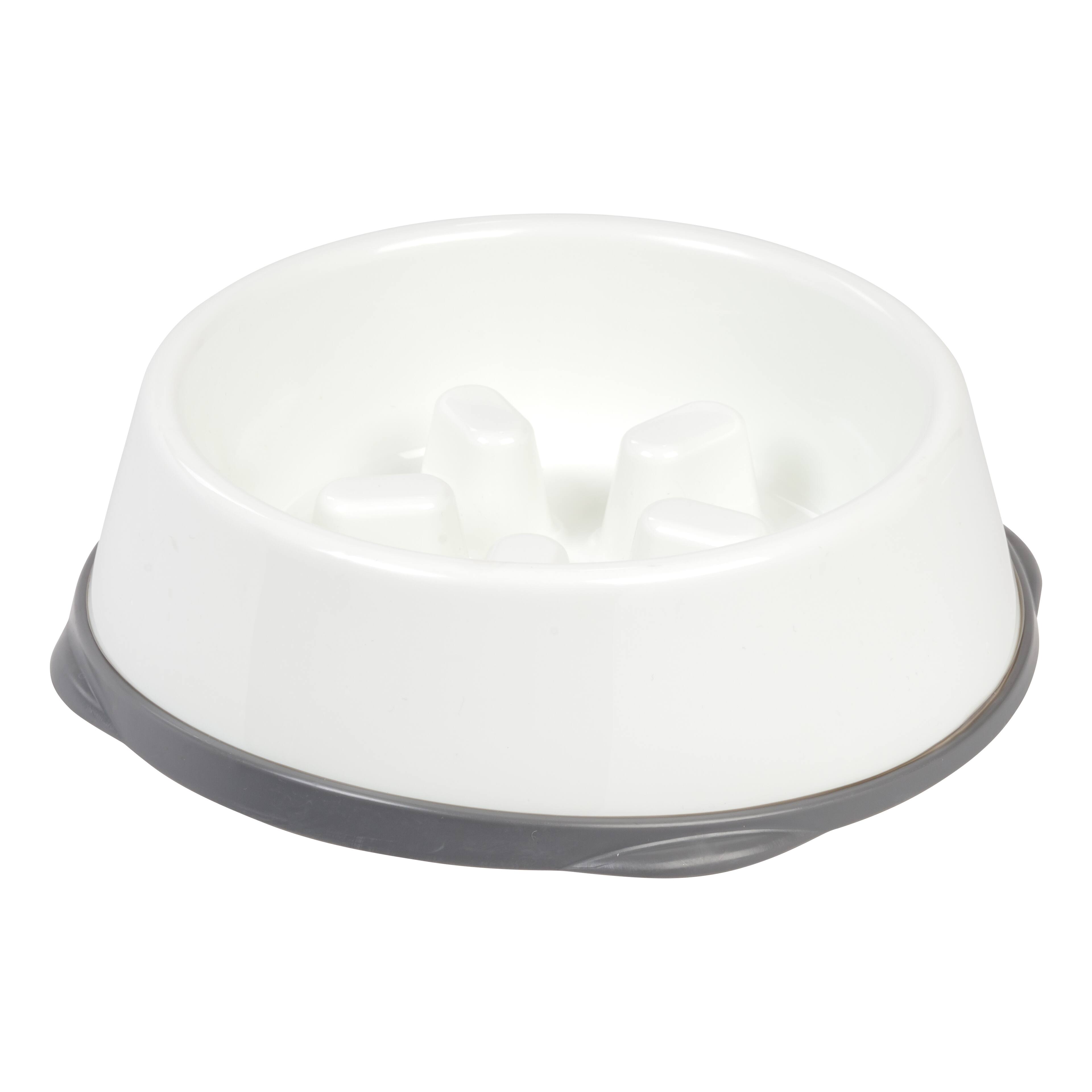 Front. IRIS USA - IRIS USA 2Cup/4Cup Slow Feeder Dog Bowl for Pets - White/Gray.