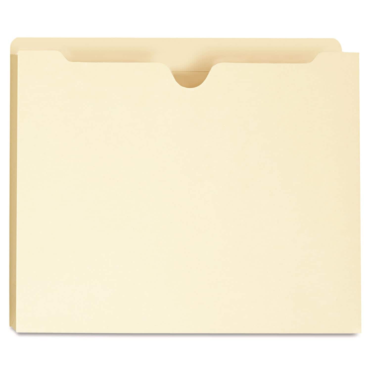 Universal - Deluxe Manila File Jackets with Reinforced Tabs  Straight Tab  Letter Size  Manila  50 per Box