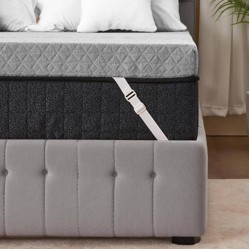 Alt View 2. Dyonery - 3" Firm to Extra Firm Memory Foam Mattress Topper Supportive Mattress Pad for Back Pain Relief, with Senior Grey Cover - Gray.