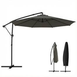 Outsunny - ft Offset Patio Umbrella with Cover, Hanging Cantilever Umbrella with 360° Rotation, Crank Handle