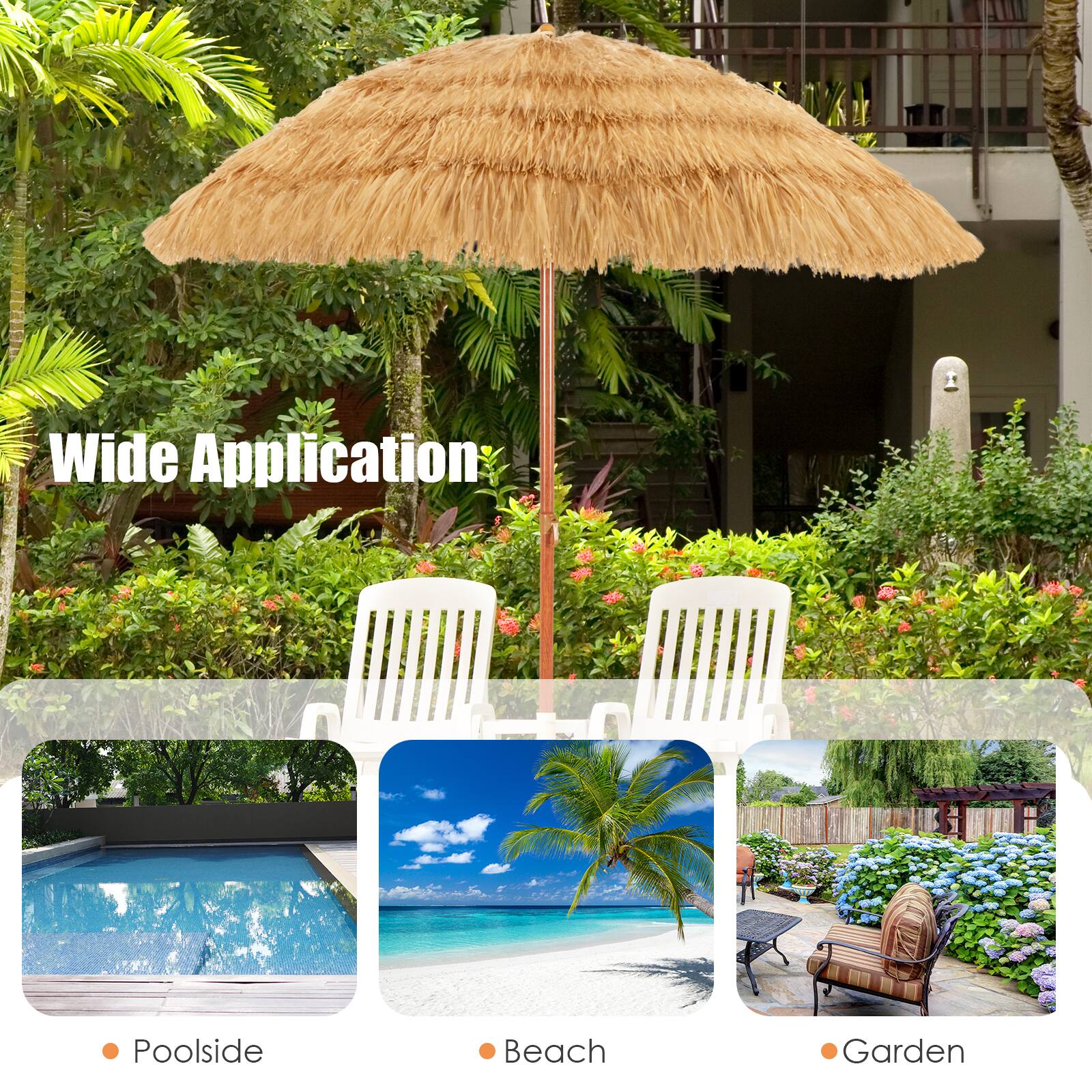Wide Application  
Poolside  
Beach  
Garden