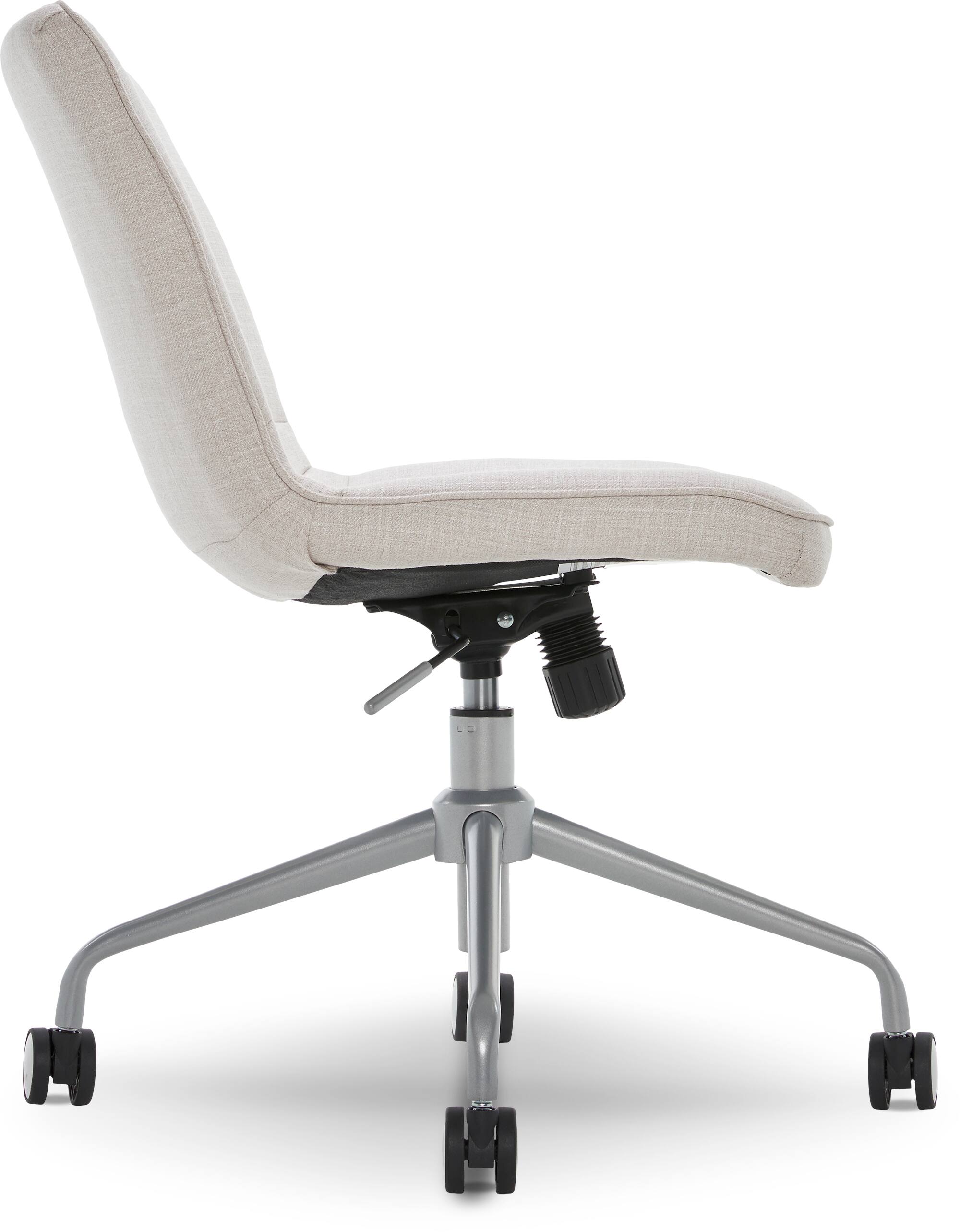 Alt View 5. Elle Decor - Home Office Desk Chair with Lumbar Support Soft Fabric Conference Reception Chair with Adjustable Height & Tilt Swivels - French Ivory.