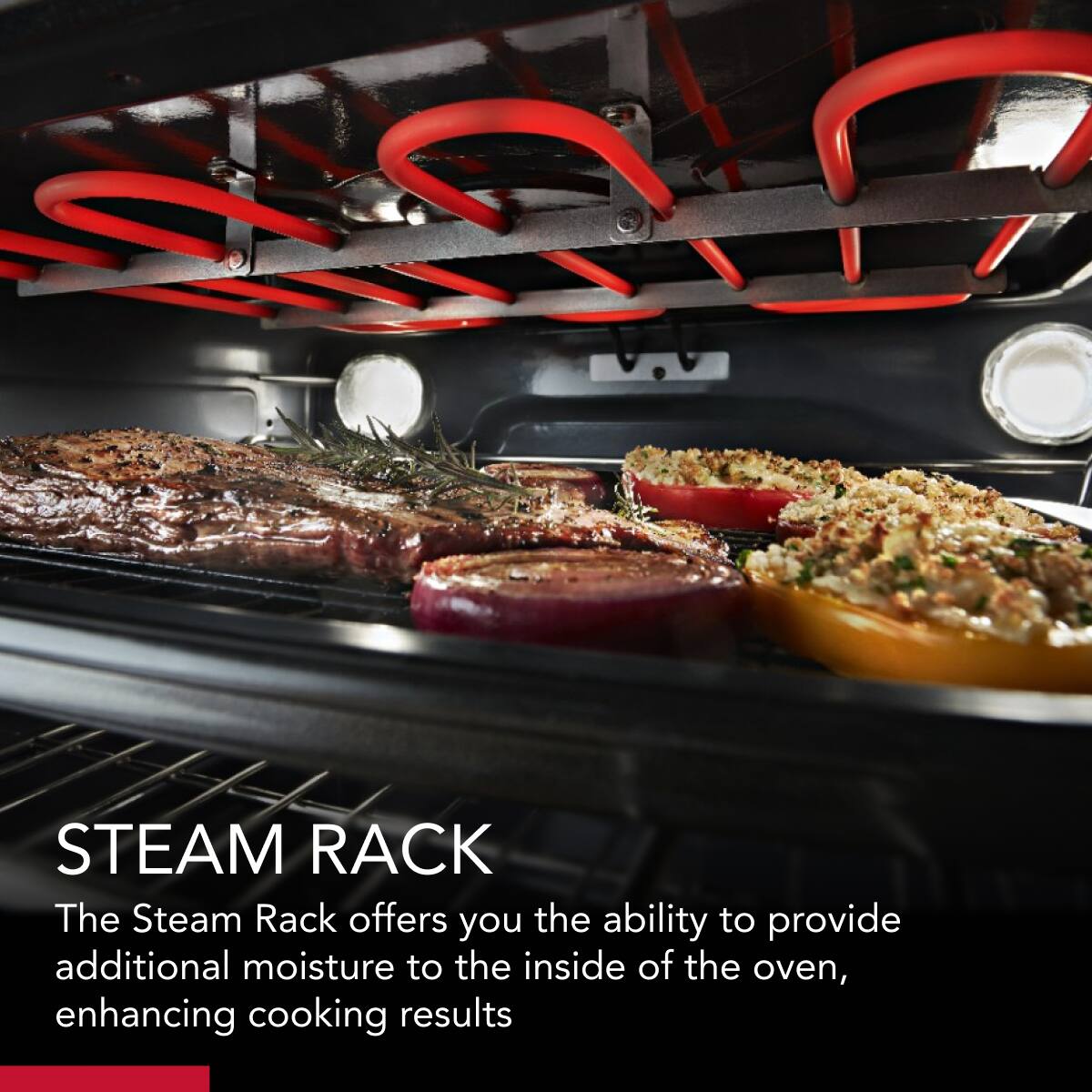 STEAM RACK

The Steam Rack offers you the ability to provide additional moisture to the inside of the oven, enhancing cooking results