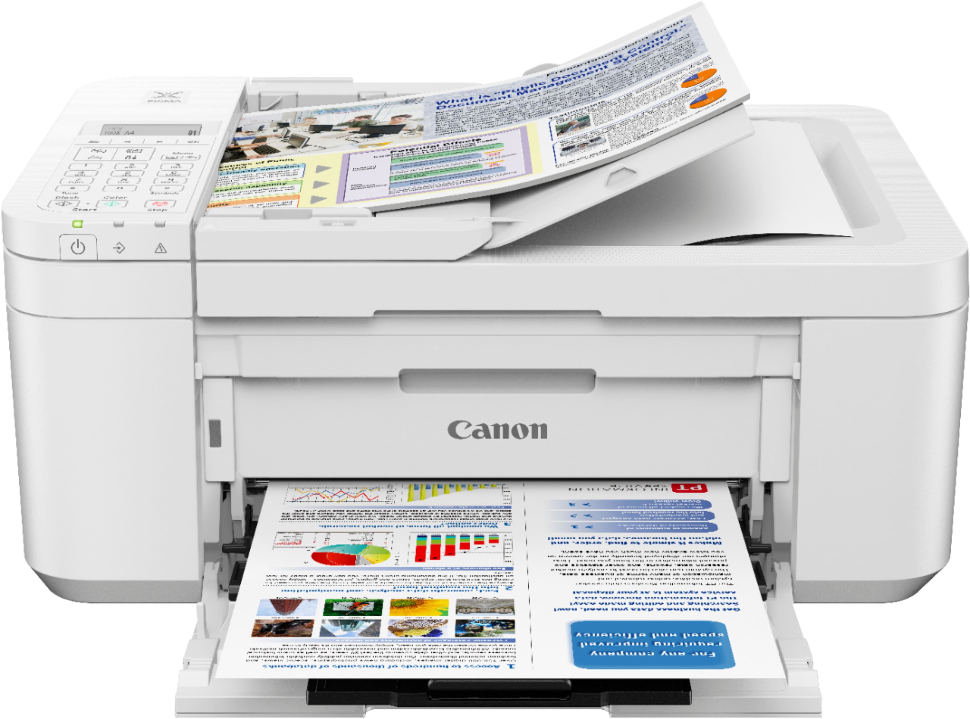Front. Canon - PIXMA TR4520 Wireless All-In-One Inkjet Printer - White.