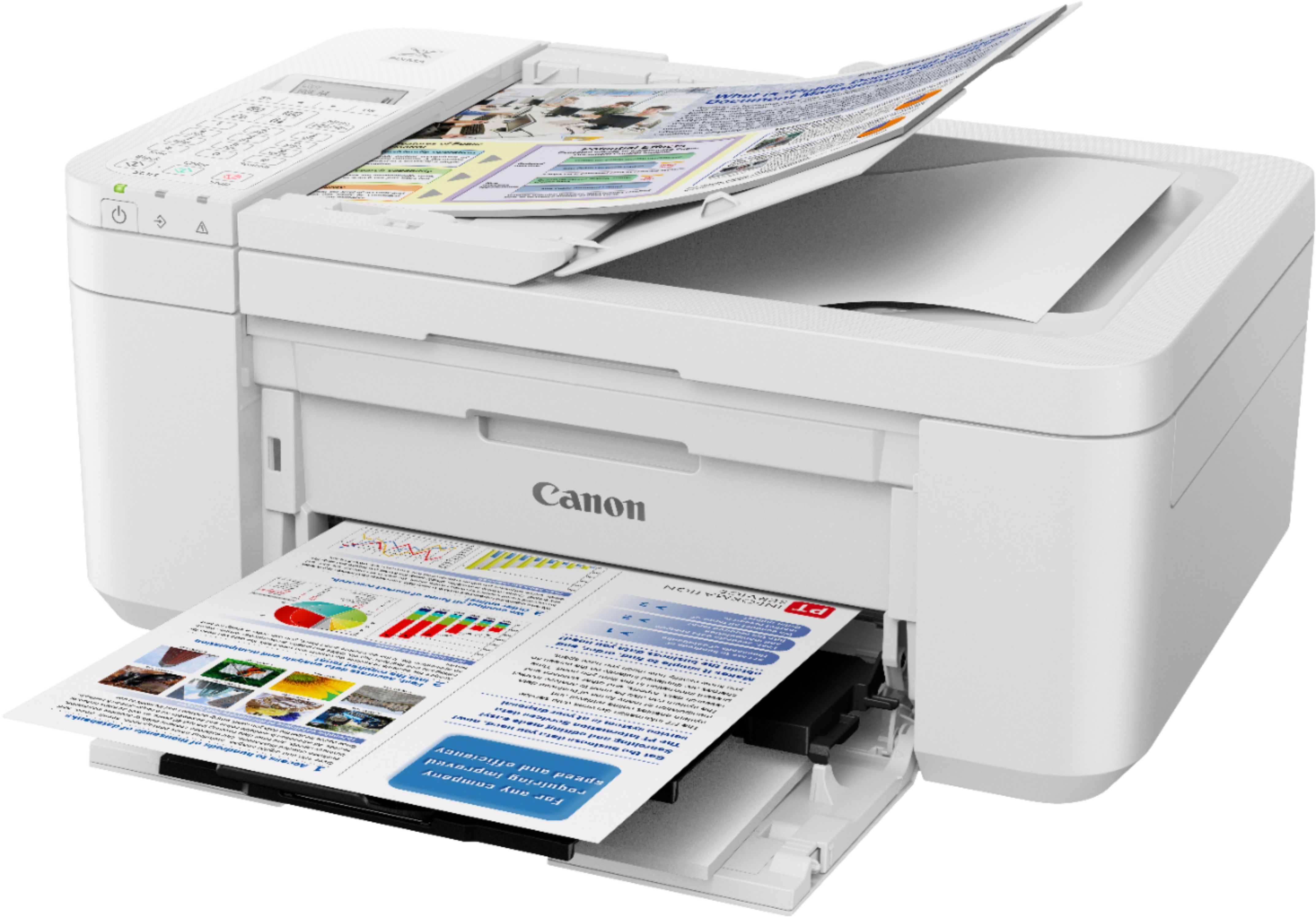 Left View: Canon - PIXMA TR4520 Wireless All-In-One Inkjet Printer - White