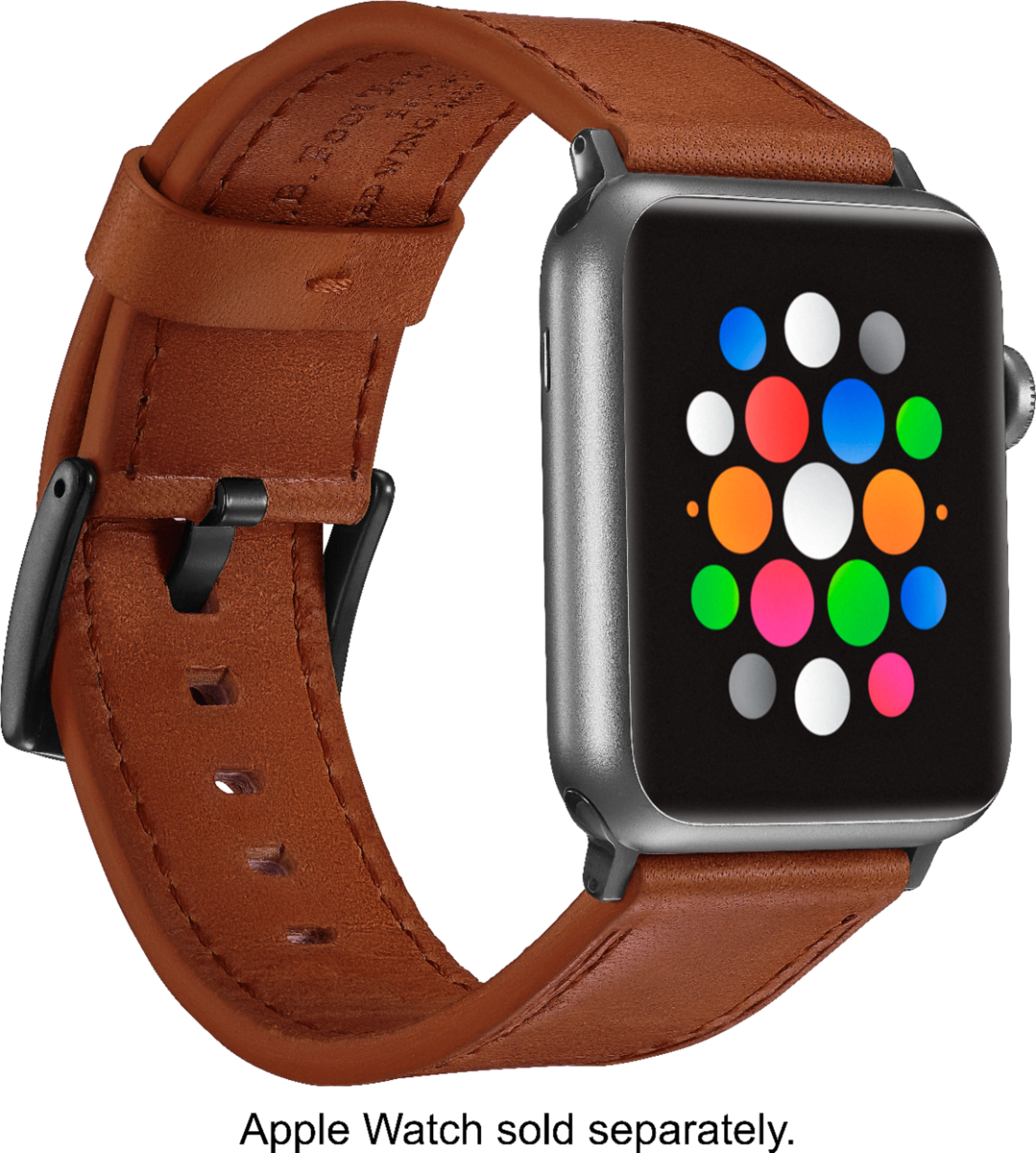 Platinum™ - Leather Watch Strap for Apple Watch™ 42mm and 44mm - Papaya