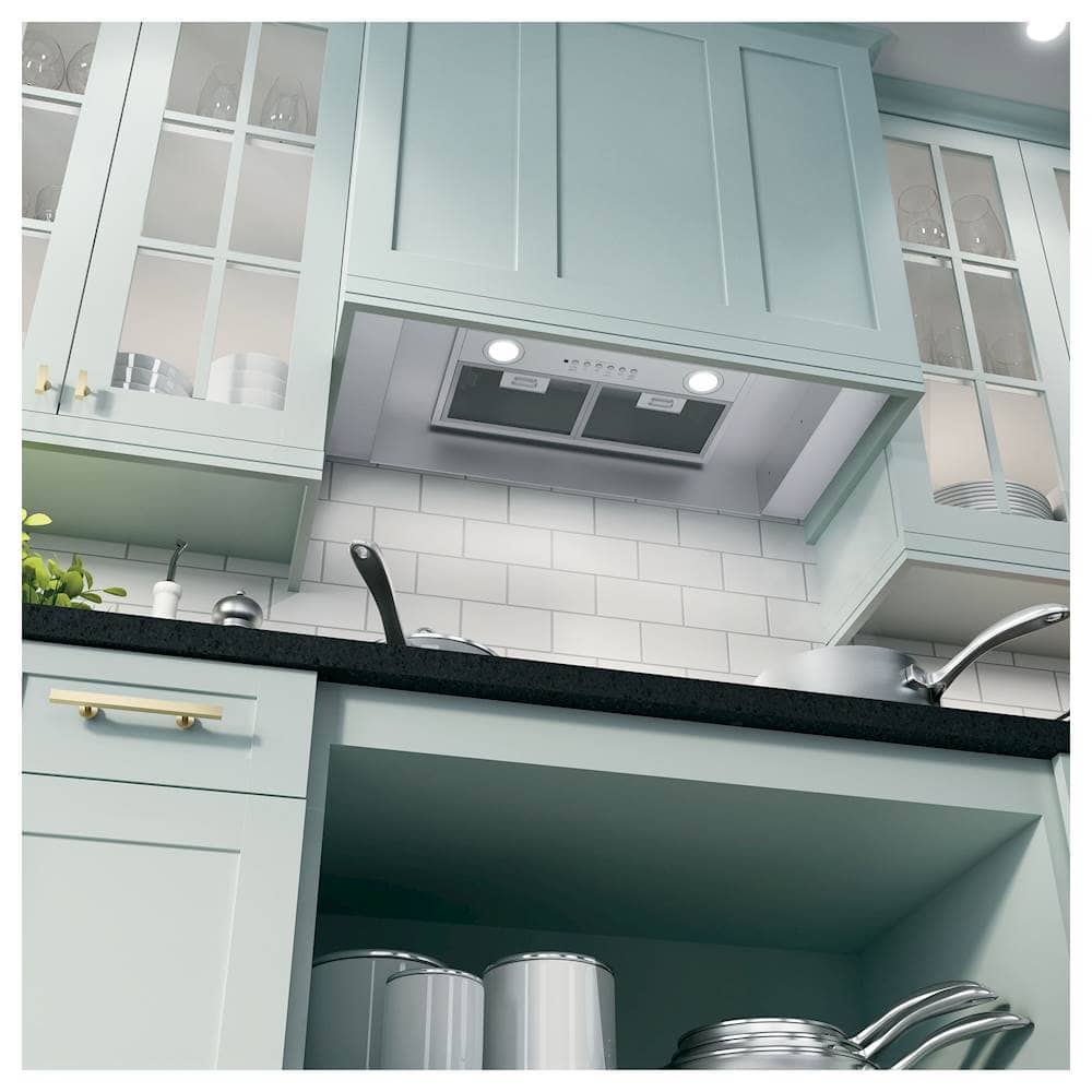 Alt View 13. GE - 20" Convertible Range Hood - Stainless steel.