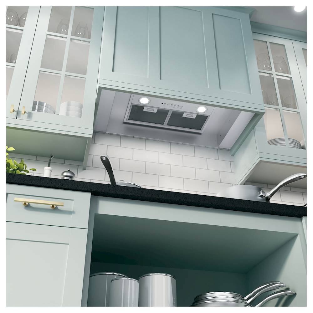 Alt View 13. GE - 20" Convertible Range Hood - Stainless steel.