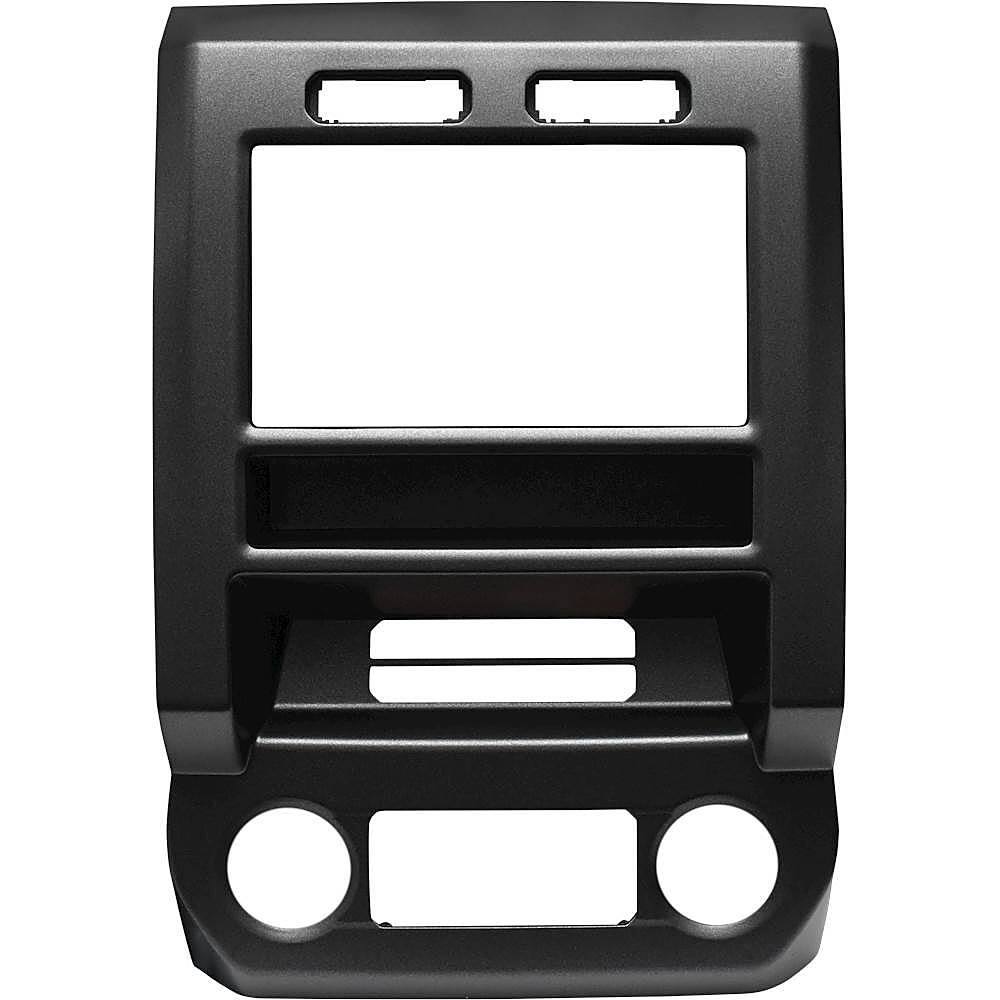 Left. PAC - Integrated Radio Replacement Dash Kit with Climate and Steering Wheel Controls for Select Ford F-Series Trucks - Black.