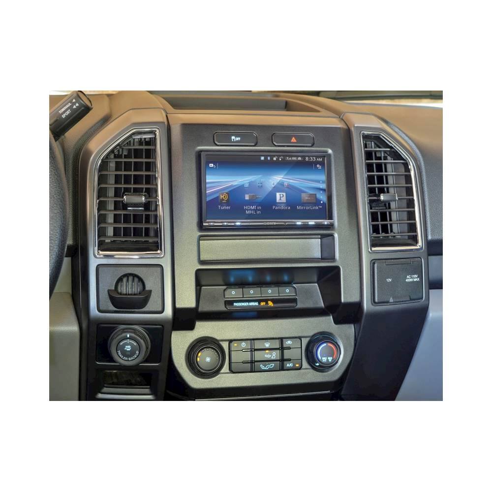 Alt View 11. PAC - Integrated Radio Replacement Dash Kit with Climate and Steering Wheel Controls for Select Ford F-Series Trucks - Black.