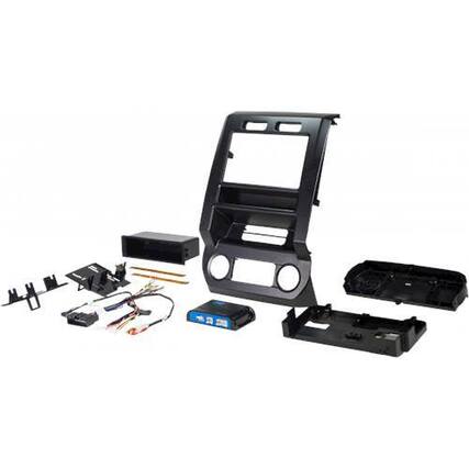 Front. PAC - Integrated Radio Replacement Dash Kit with Climate and Steering Wheel Controls for Select Ford F-Series Trucks - Black.