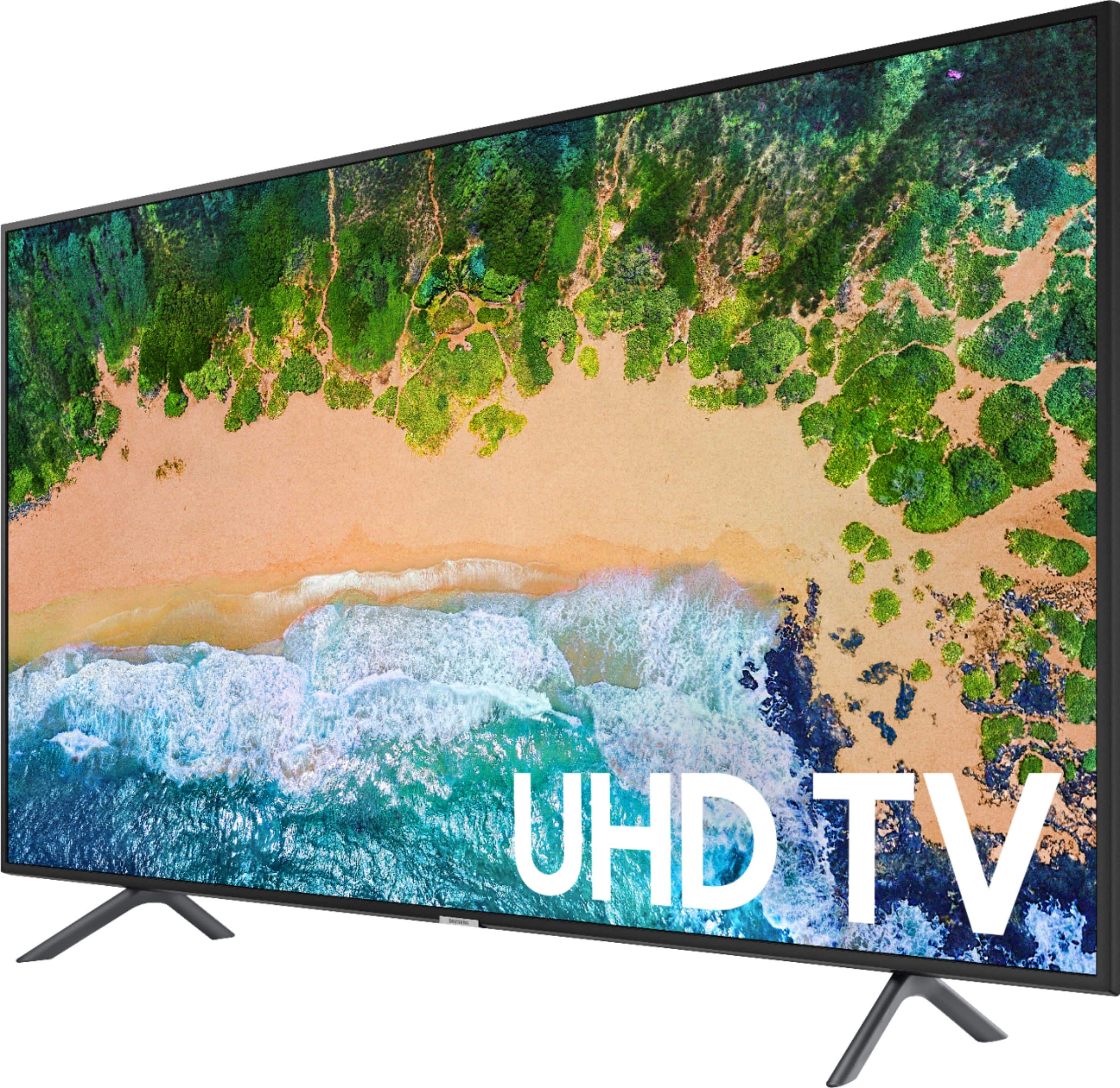 Left. Samsung - 75" Class 6 Series LED 4K UHD Smart Tizen TV - Charcoal Black.