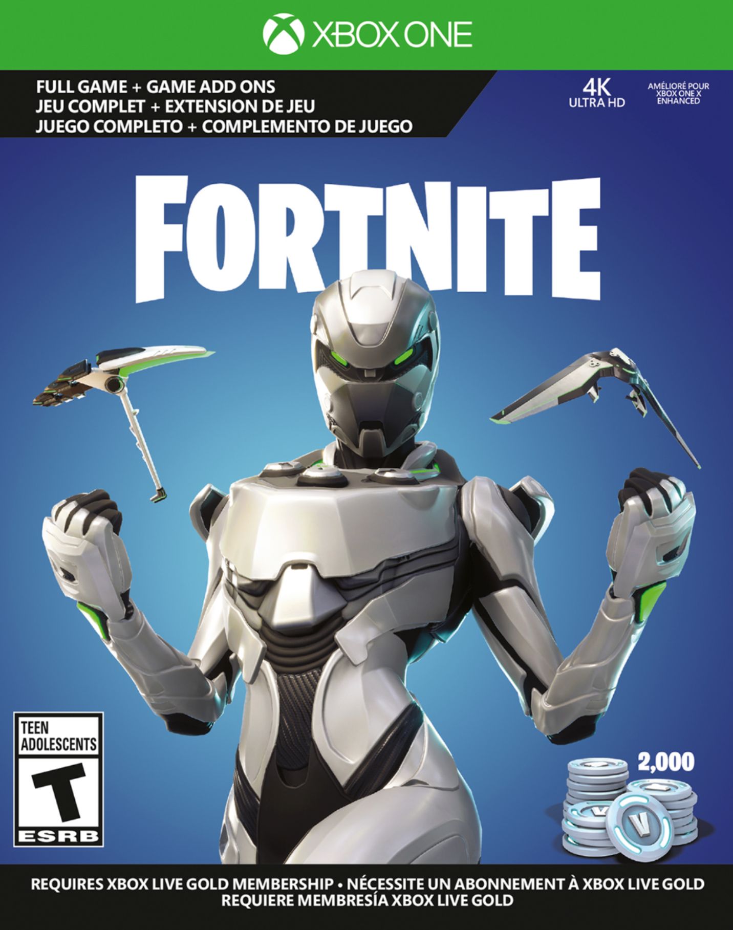 microsoft xbox one s 1tb fortnite bundle with 4k ultra hd blu ray 234 00703 best buy - can you get fortnite on xbox 360 for free