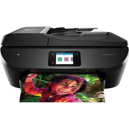 HP - Refurbished ENVY Photo 7855 Wireless All-In-One Instant Ink Ready Printer - Black-Front_Standard 