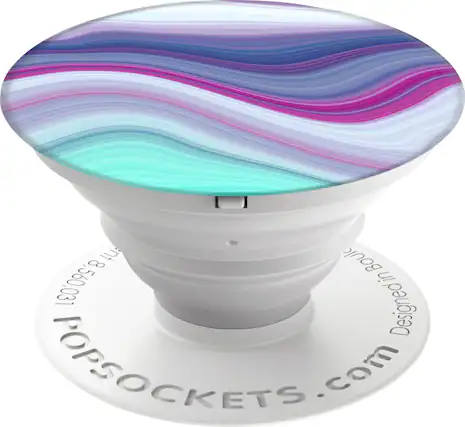 Front. PopSockets - Multifunctional Holder for Mobile Phones - Purple/Green/Blue.