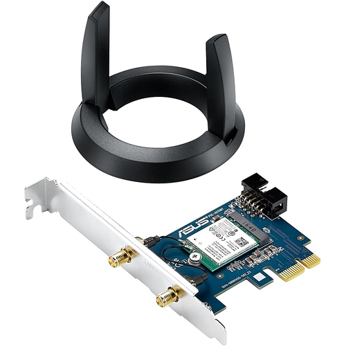ASUS - Dual-Band AC1200 Wireless PCI Express Network Card - Black