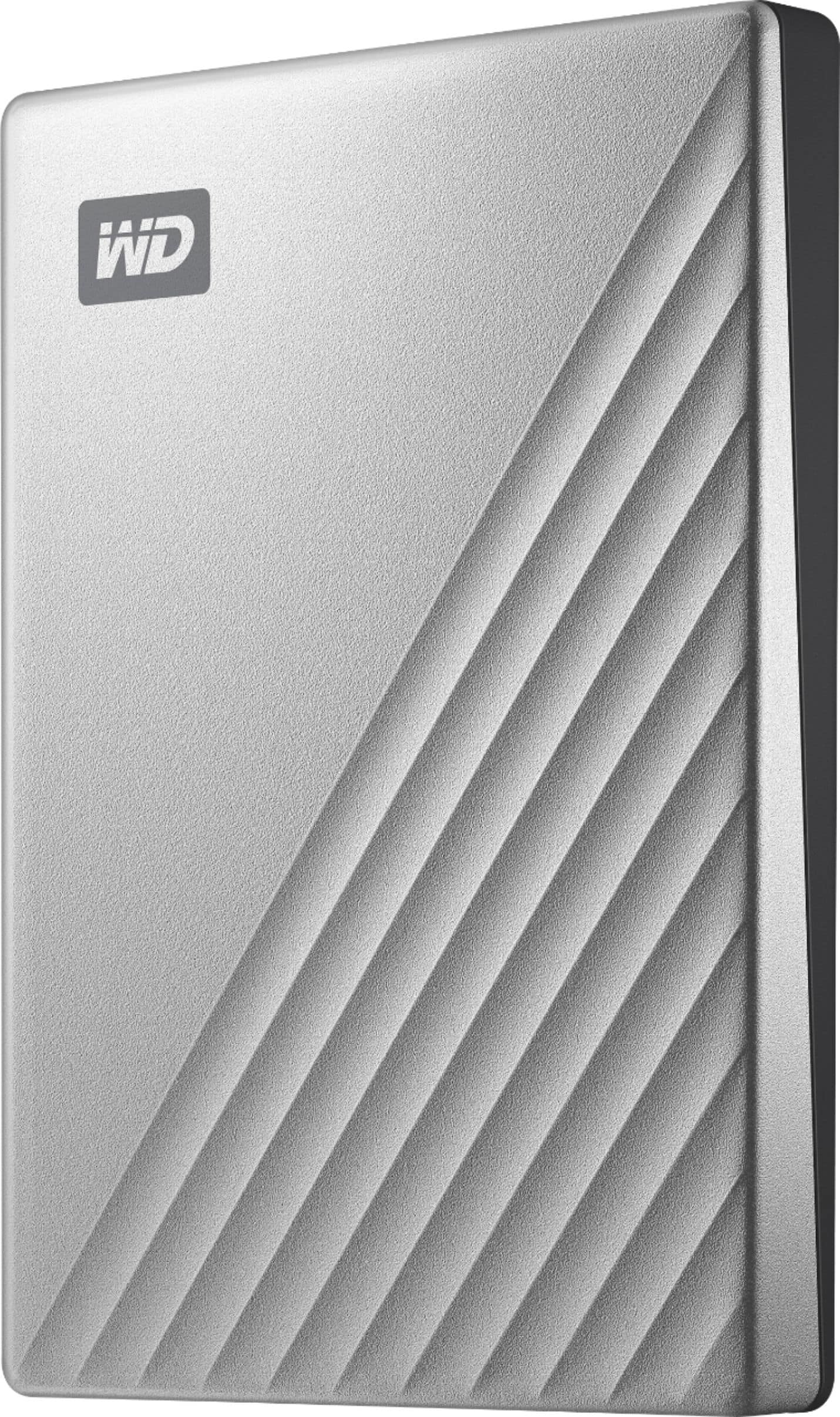 Front. WD - My Passport Ultra 2TB External USB 3.0 Portable Hard Drive - Silver.