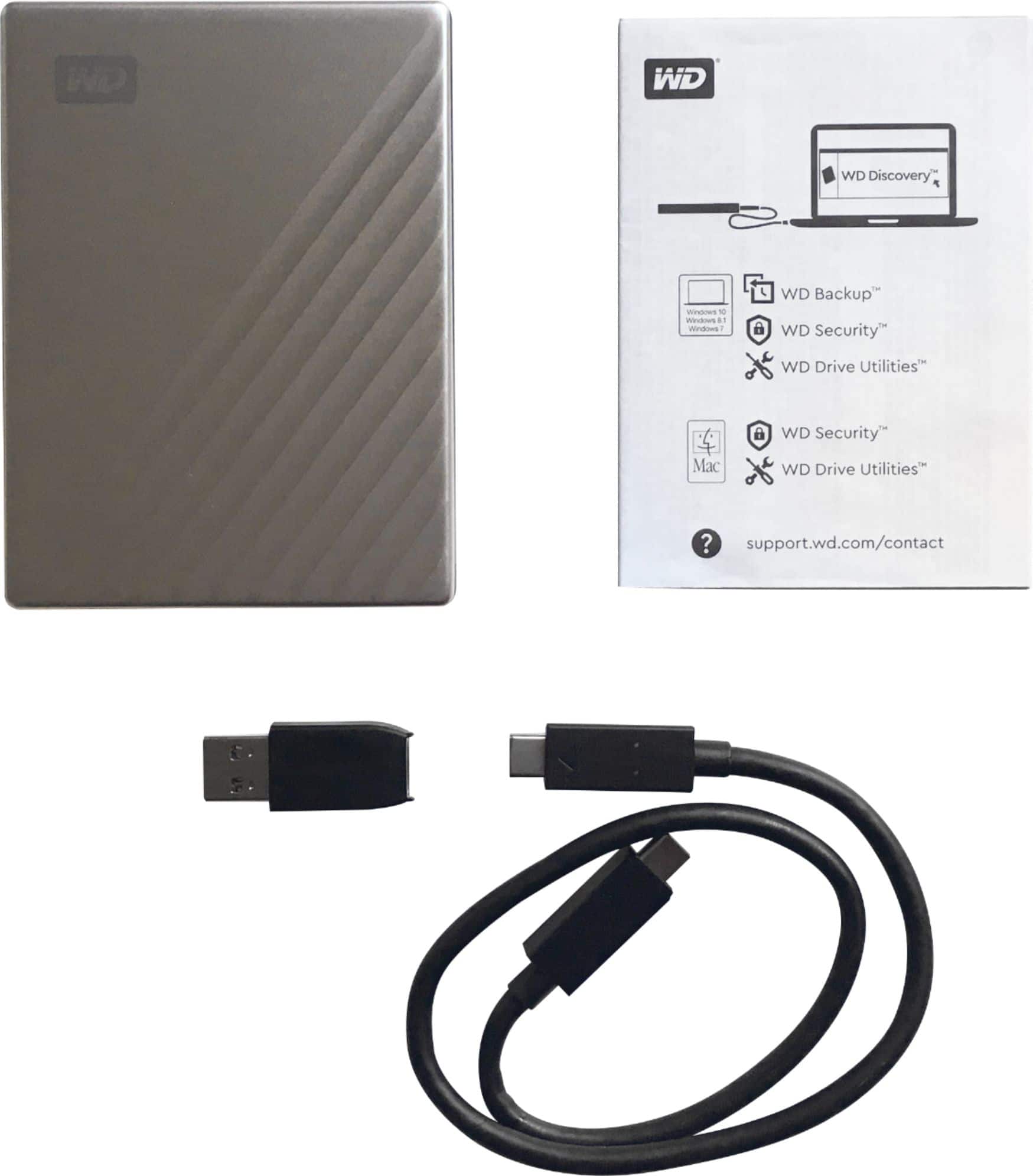 Alt View 13. WD - My Passport Ultra 2TB External USB 3.0 Portable Hard Drive - Silver.