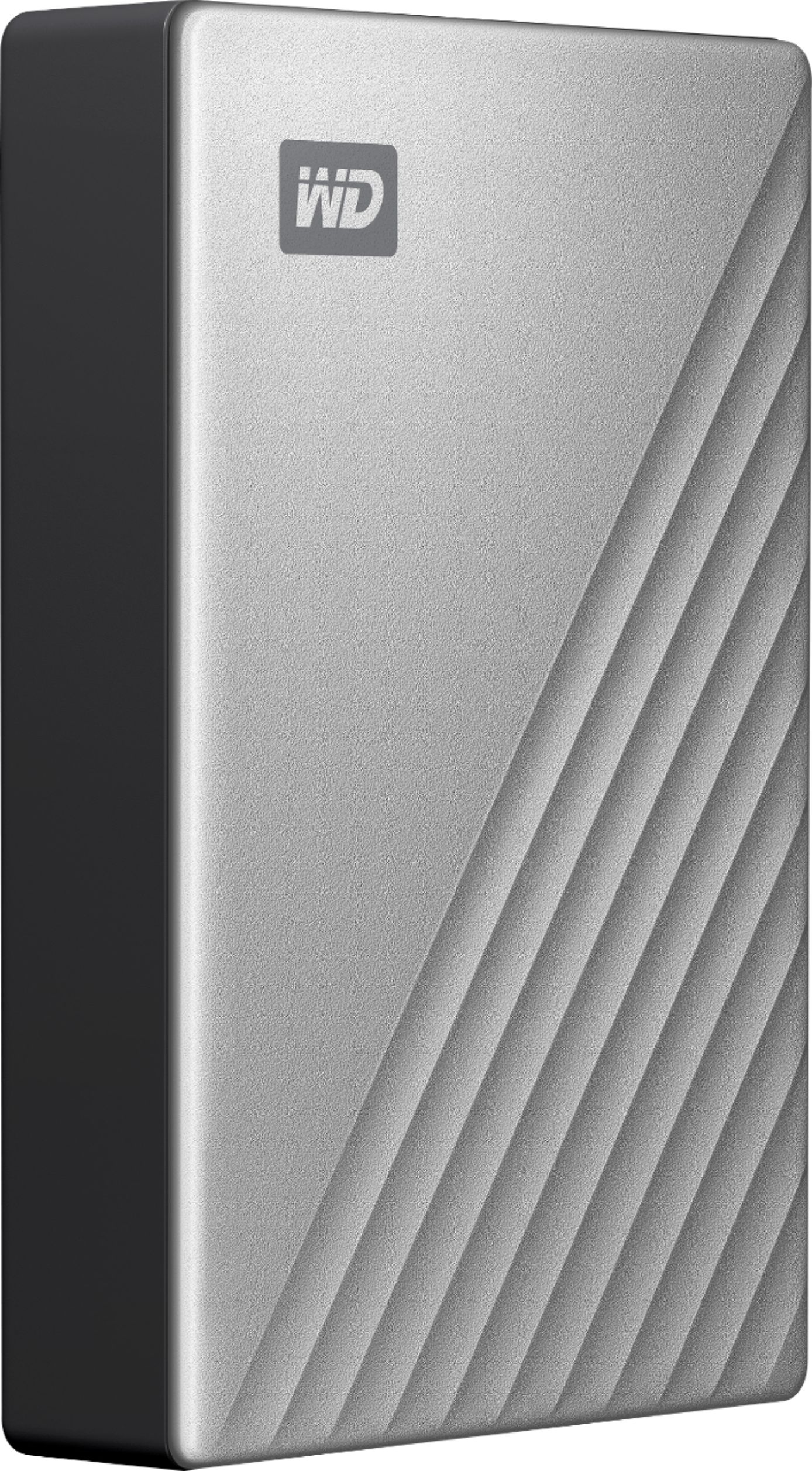 Angle View: WD - My Passport Ultra for Mac 4TB External USB 3.0 Portable Hard Drive - Silver