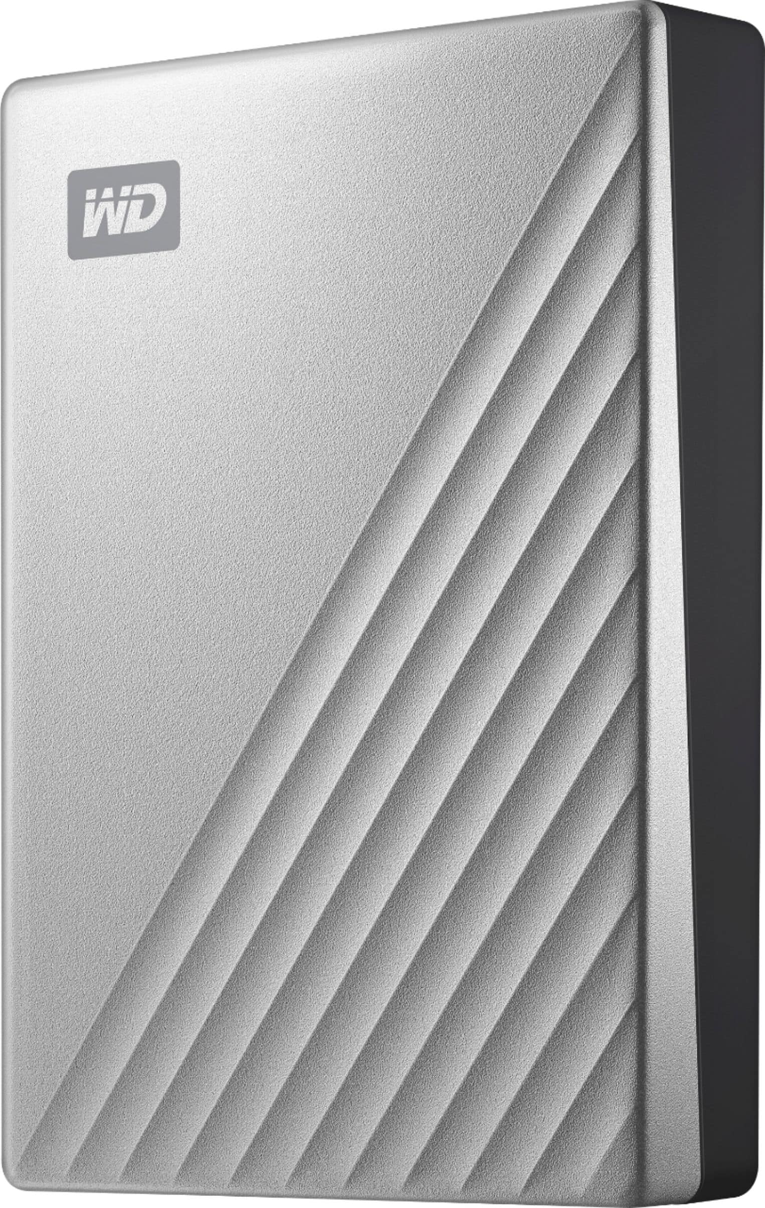 Front. WD - My Passport Ultra for Mac 4TB External USB 3.0 Portable Hard Drive - Silver.