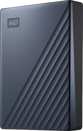Front. WD - My Passport Ultra 4TB External USB 3.0 Portable Hard Drive - Blue.