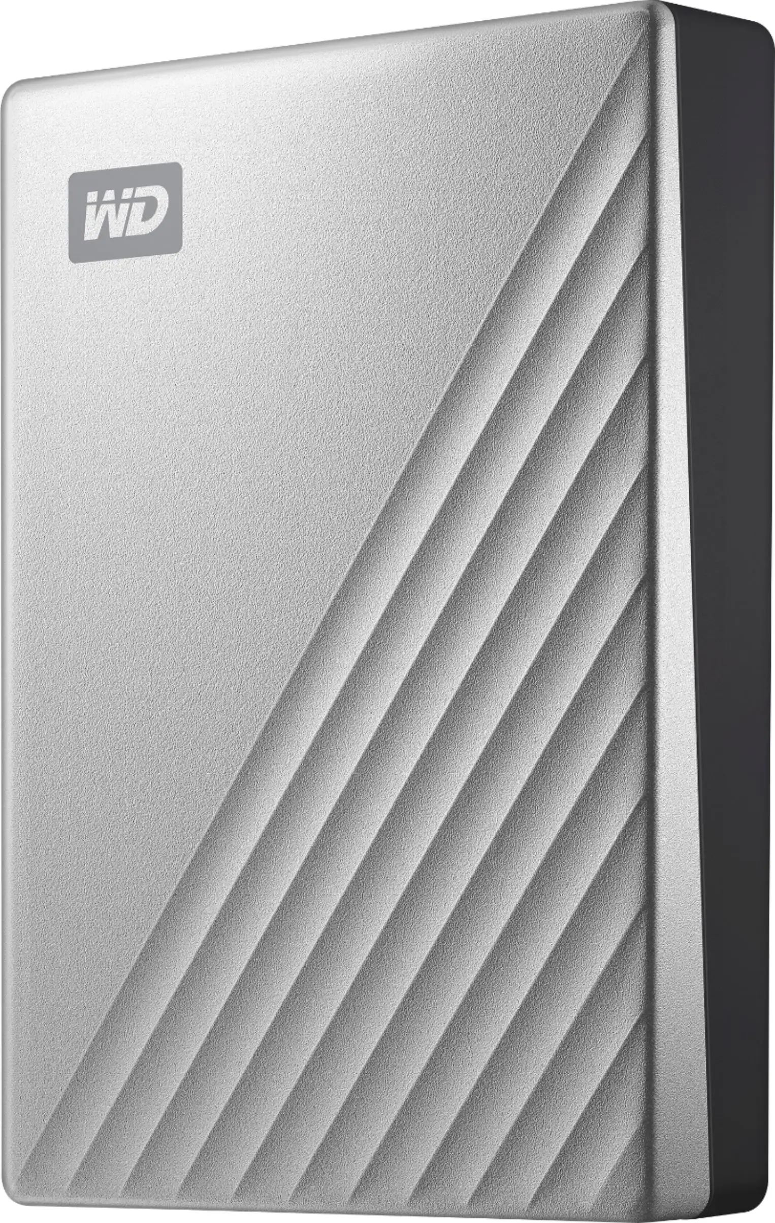 Front. WD - My Passport Ultra 4TB External USB 3.0 Portable Hard Drive - Silver.