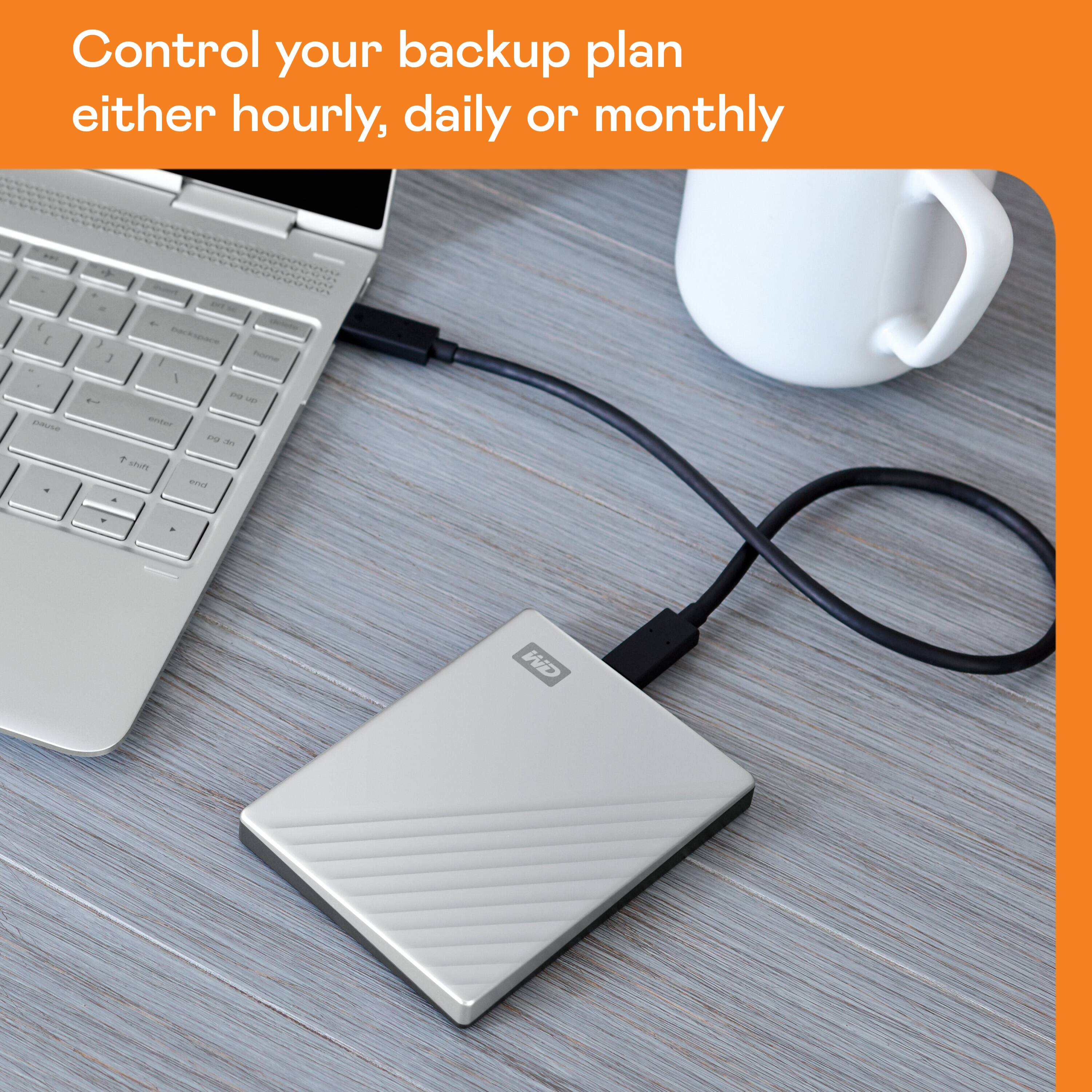 Control your backup plan either hourly, daily or monthly.