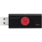 Front Zoom. Kingston - DataTraveler 16GB USB 3.1 Gen 1 Flash Drive - Black On Red.