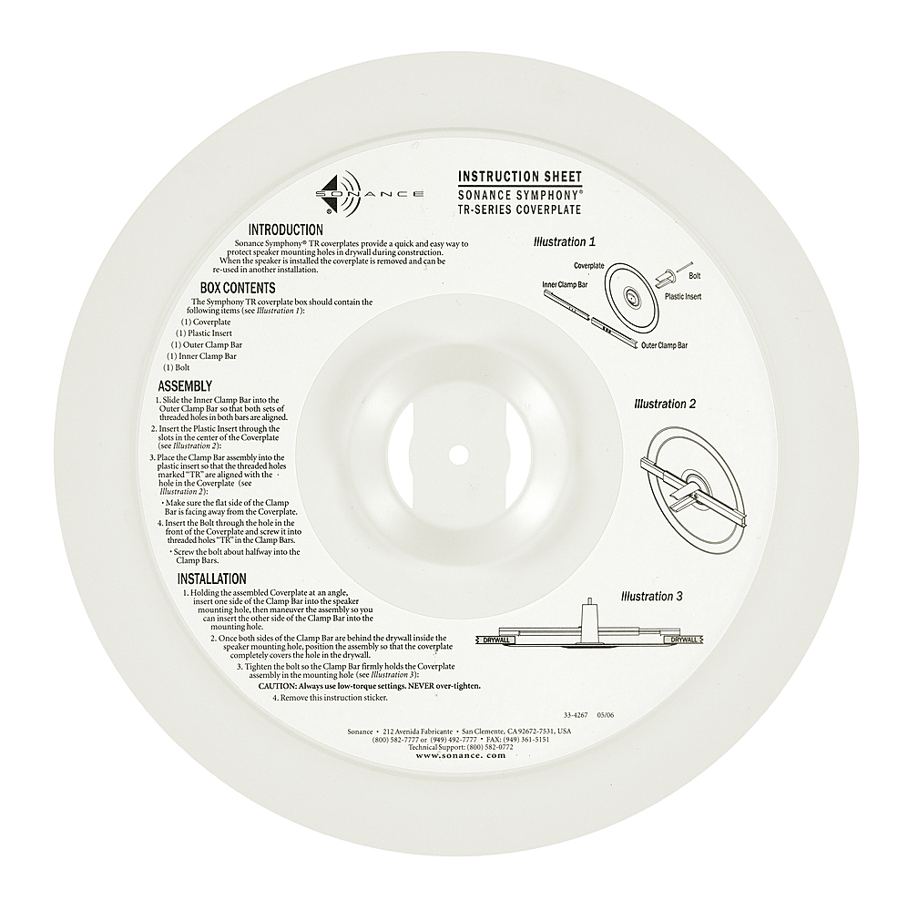 Angle View: Sonance - MEDIUM ROUND COVERPLATE (2-Pack) - White