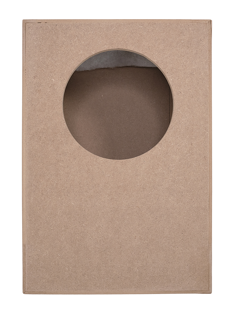 Left View: Sonance - MEDIUM ROUND ACOUSTIC ENCLOSURE - Visual Performance Enclosure for Select 6.5" In-ceiling Speakers (Each) - Unfinished Wood