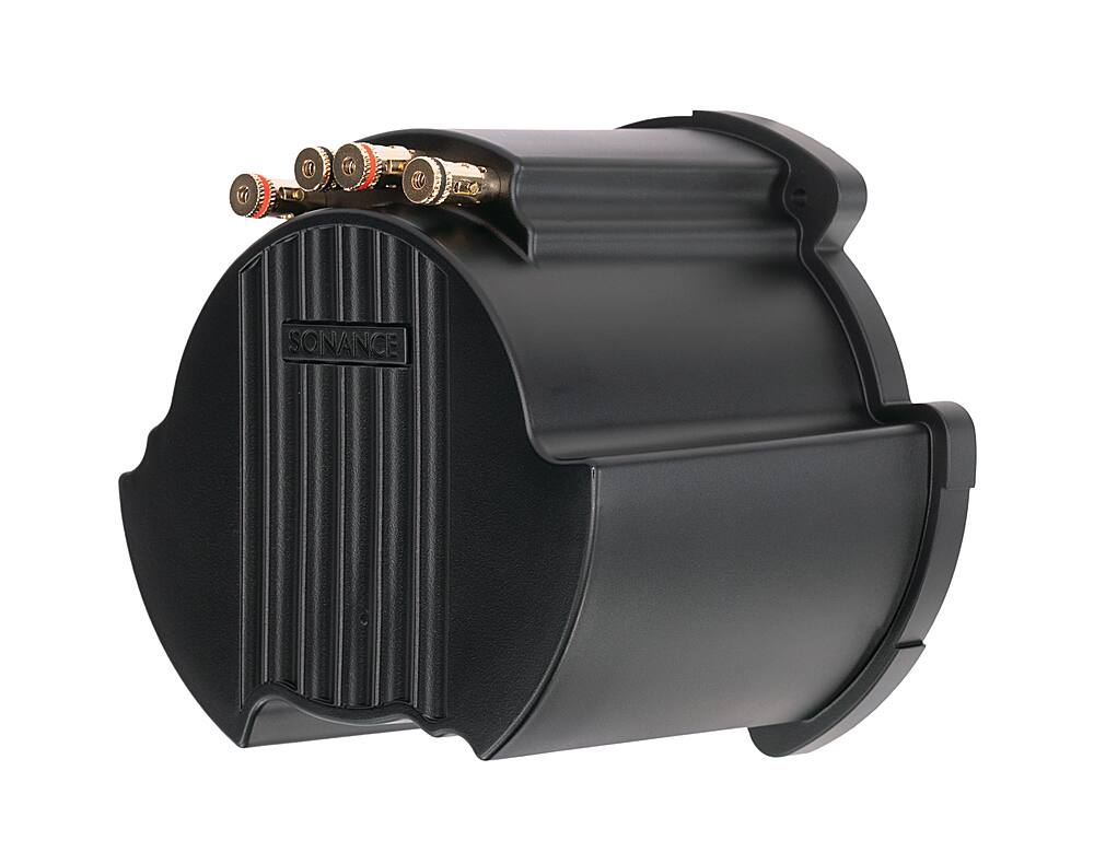 Left. Sonance - SMALL ROUND RETROFIT ENCLOSURE - Visual Performance 4" Round Retrofit Enclosure for Select Speakers (2-Pack) - Black.